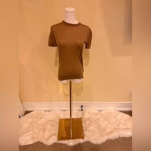 010 - Michael Kors Collection Tan Short Sleeve Top